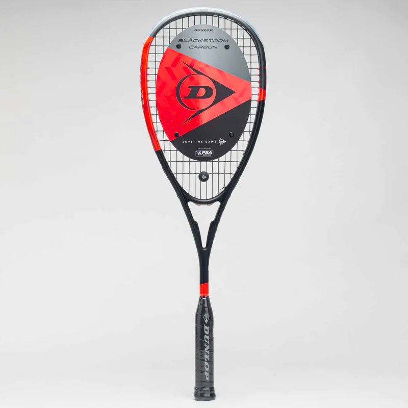 Racchetta Da Squash Dunlop Blackstorm Carbon - Testa Pesante, Potenza, Nero/Rosso - Foto 10