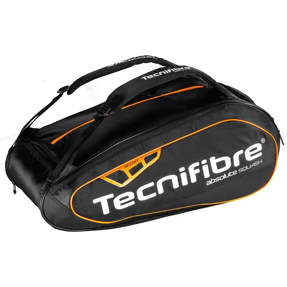 RackPack, 12R, 9R, zaino Tecnifibre Air Endurance Tennis/Squash Bag Serie nero/blu e nero/arancione 