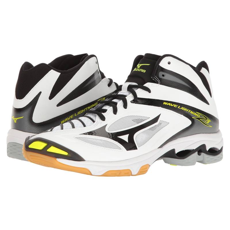 Fashion Men's Shoes Mizuno WAVE LIGHTNING Z3 White Black Men Volleyball ...