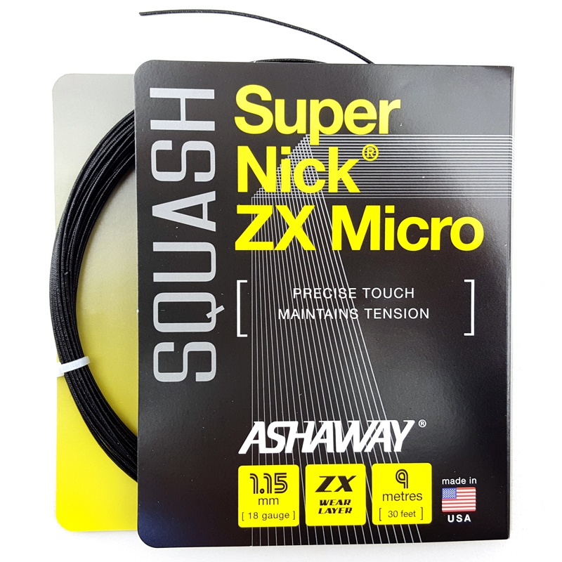 Ashaway Supernick XL Micro squash racket strings 18 gauge 1.15mm 1 set 