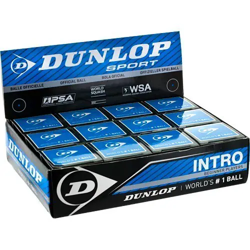 Dunlop Intro Squash Ball Beginners 12% Oversized Training Ball Pack Of 12 