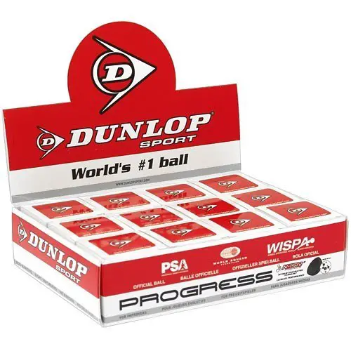 DUNLOP Progress Squash Ball Squash Ball Box 12 
